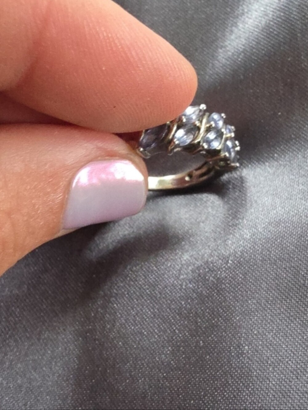 Vintage D’Joy sterling silver Marquis tanzanite Ring sz 5 - Picture 3 of 3